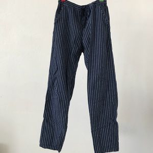 Uniqlo Navy Striped Linen Pants